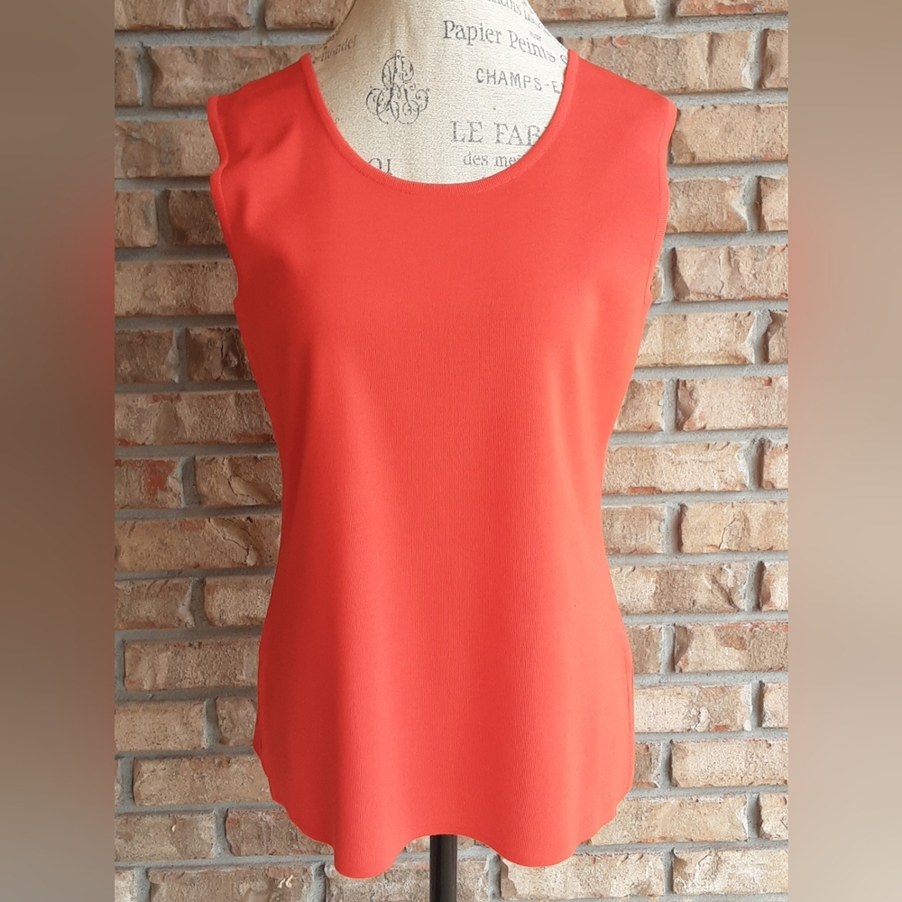 Misook Vibrant Orange/Red Tank Top.